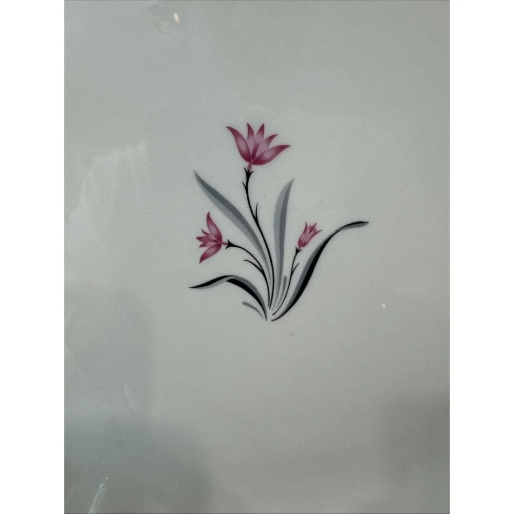 Vintage Syracuse China Alpine Serving Platter Pink‎ Floral Made USA 12 Inch Oval
